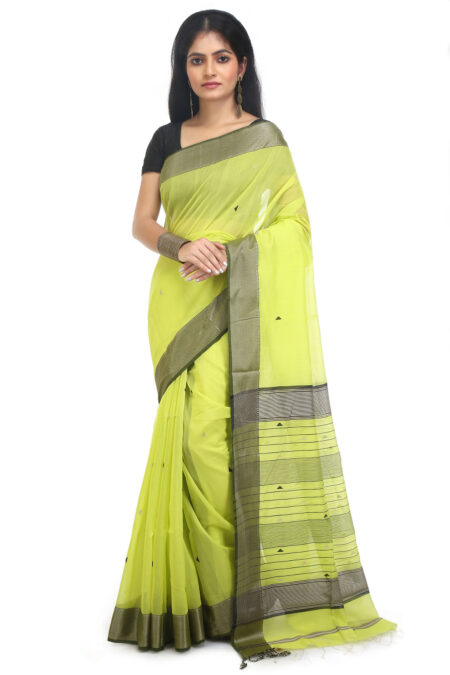 Maheswari Handloom Silk Cotton-Honeydew