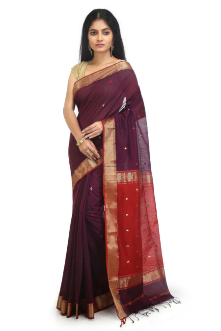 Maheswari Handloom Silk Cotton-Passion Fruit