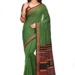Begampuri Saree-Green Grass