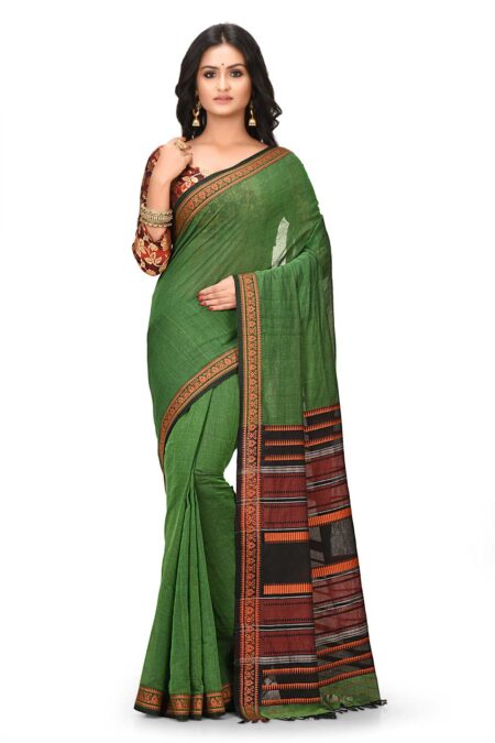 Begampuri Saree-Green Grass