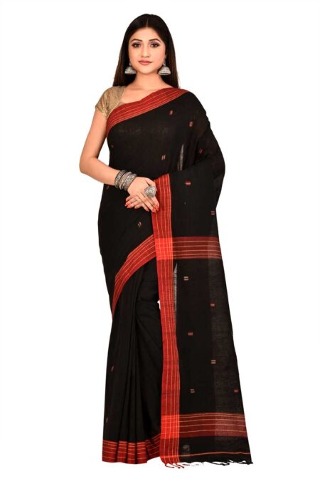 Fulia Cotton Saree-Black Beauty