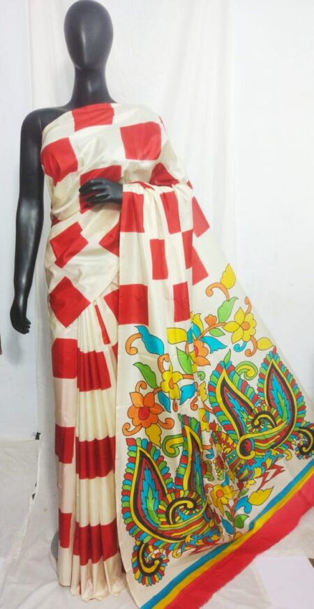 Hand painted Bangalore Silk- Wine Barfi