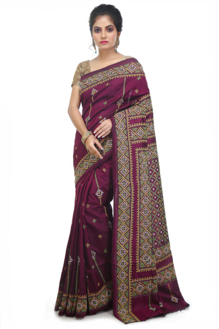 Hand Crafted Bangalore Silk Saree-Persian Spice