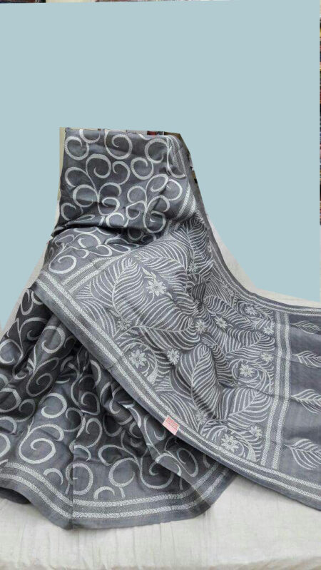 S-00030-Hand kantha stitch on pure tussar