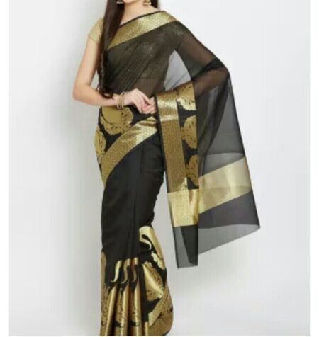 S-00032-Black cotton chanderi